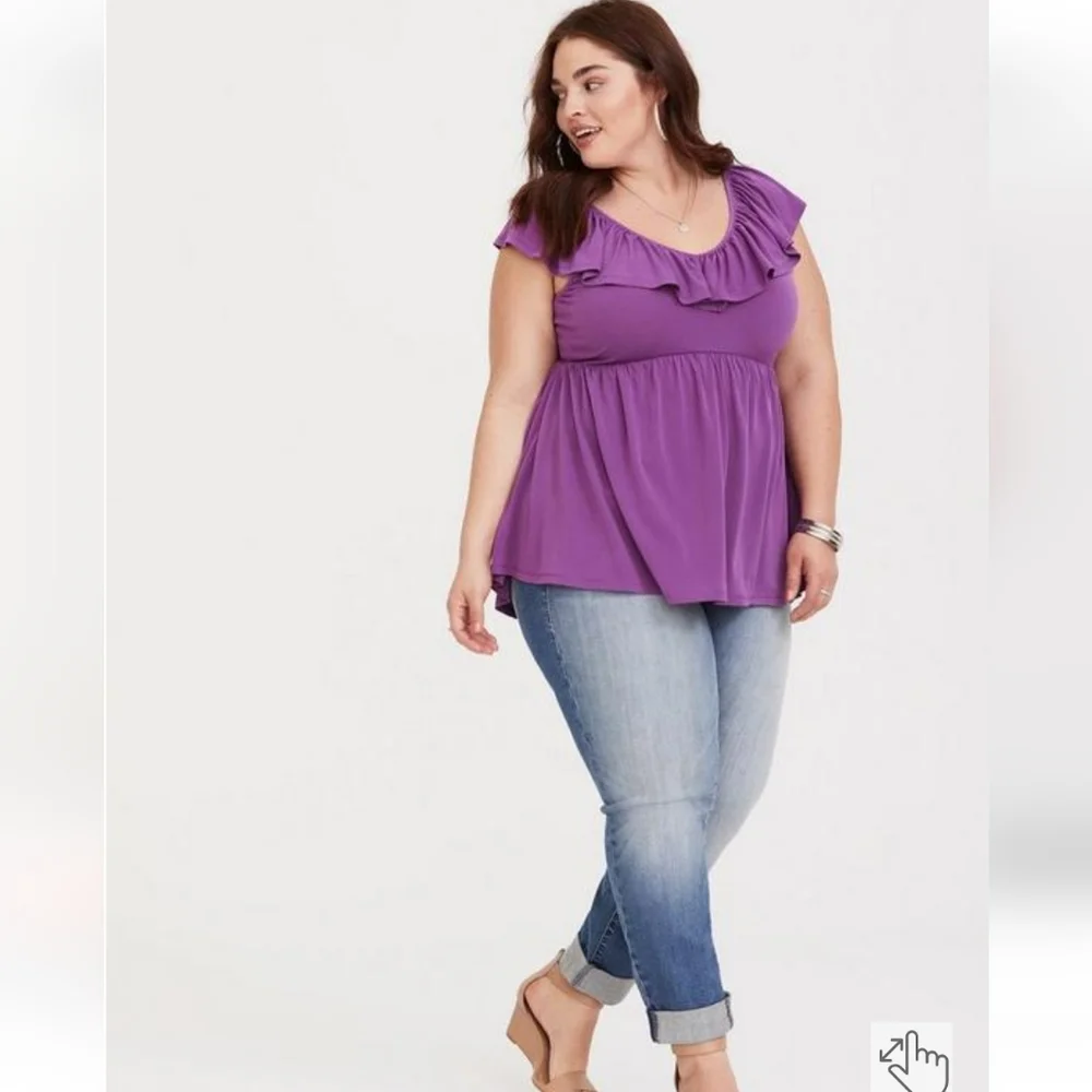 Torrid Flutter Sleeve Babydoll Top, NWT - Picture 4 of 4